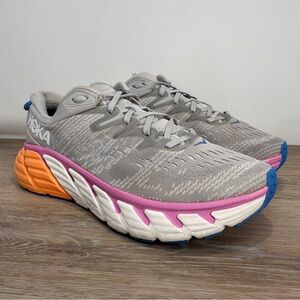 Hoka One One Gaviota 4 Women’s Size 9 B US 1123199 HMNC Gray Pink Orange Shoes